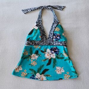 VENUS Bohemian Tropical Floral Print Tankini Top, size S